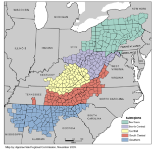map Appalachian chain regions and counties.png